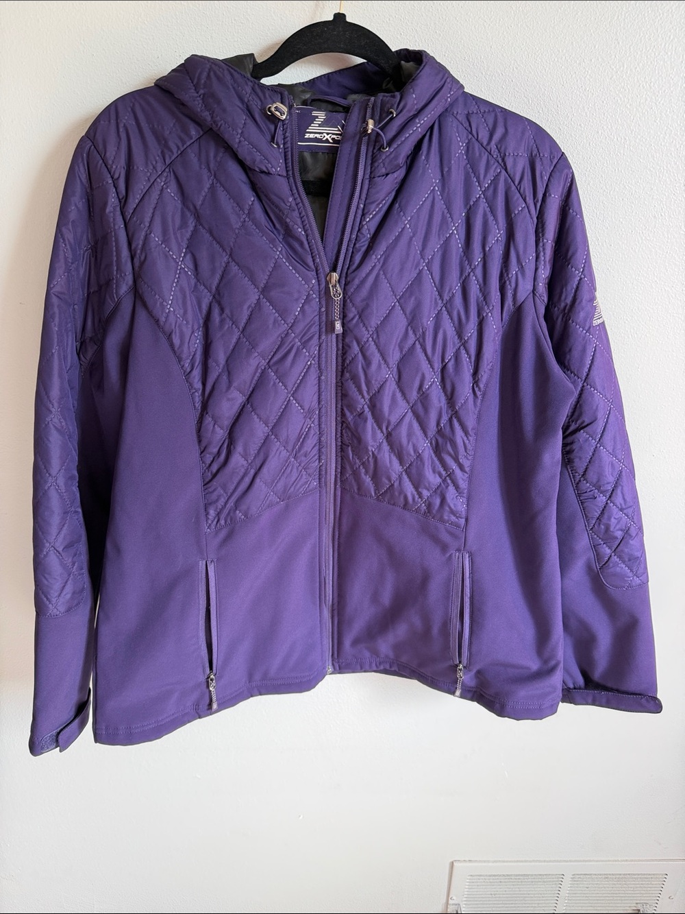 Zero Xposur Purple Quilted Hooded Jacket Size XL